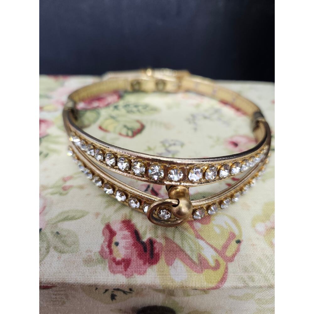 Gold Rhinestone Sparkly dog collar 17" adjustable